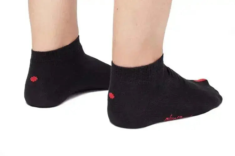 Plus12 - Baskets en coton noir - Chaussettes respectueuses mi-hautes