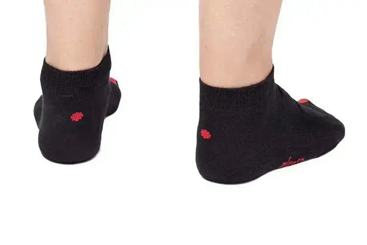 Plus12 - Baskets en coton noir - Chaussettes respectueuses mi-hautes