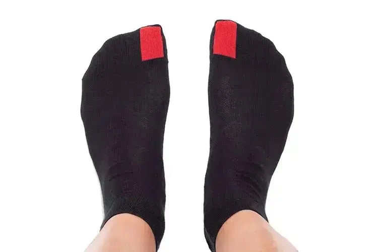 Plus12 - Baskets en coton noir - Chaussettes respectueuses mi-hautes