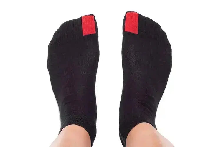 Plus12 - Baskets en coton noir - Chaussettes respectueuses mi-hautes