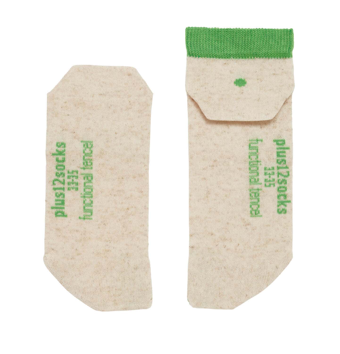 Plus12 - Chaussettes respectueuses mi-hautes en Tencel et lin naturels + Vert