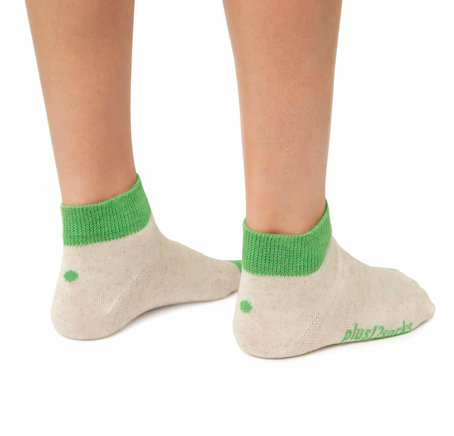Plus12 - Chaussettes respectueuses mi-hautes en Tencel et lin naturels + Vert