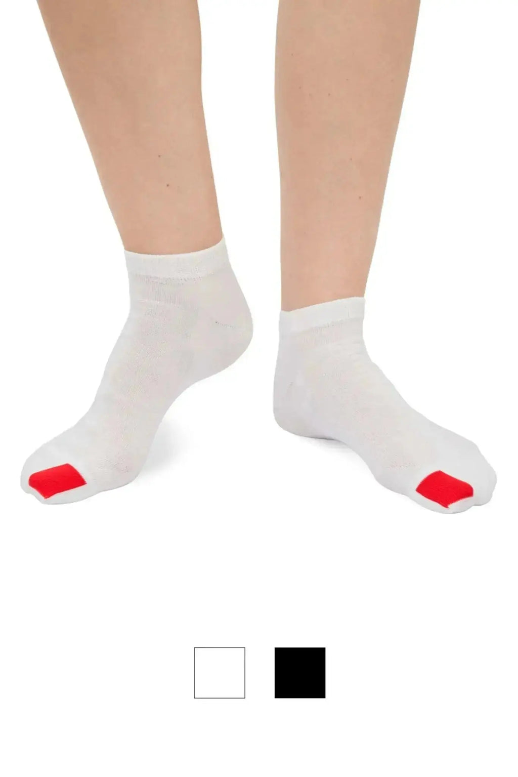 Plus12 - Zapatillas White Cotton - Calcetines respetuosos tobilleros