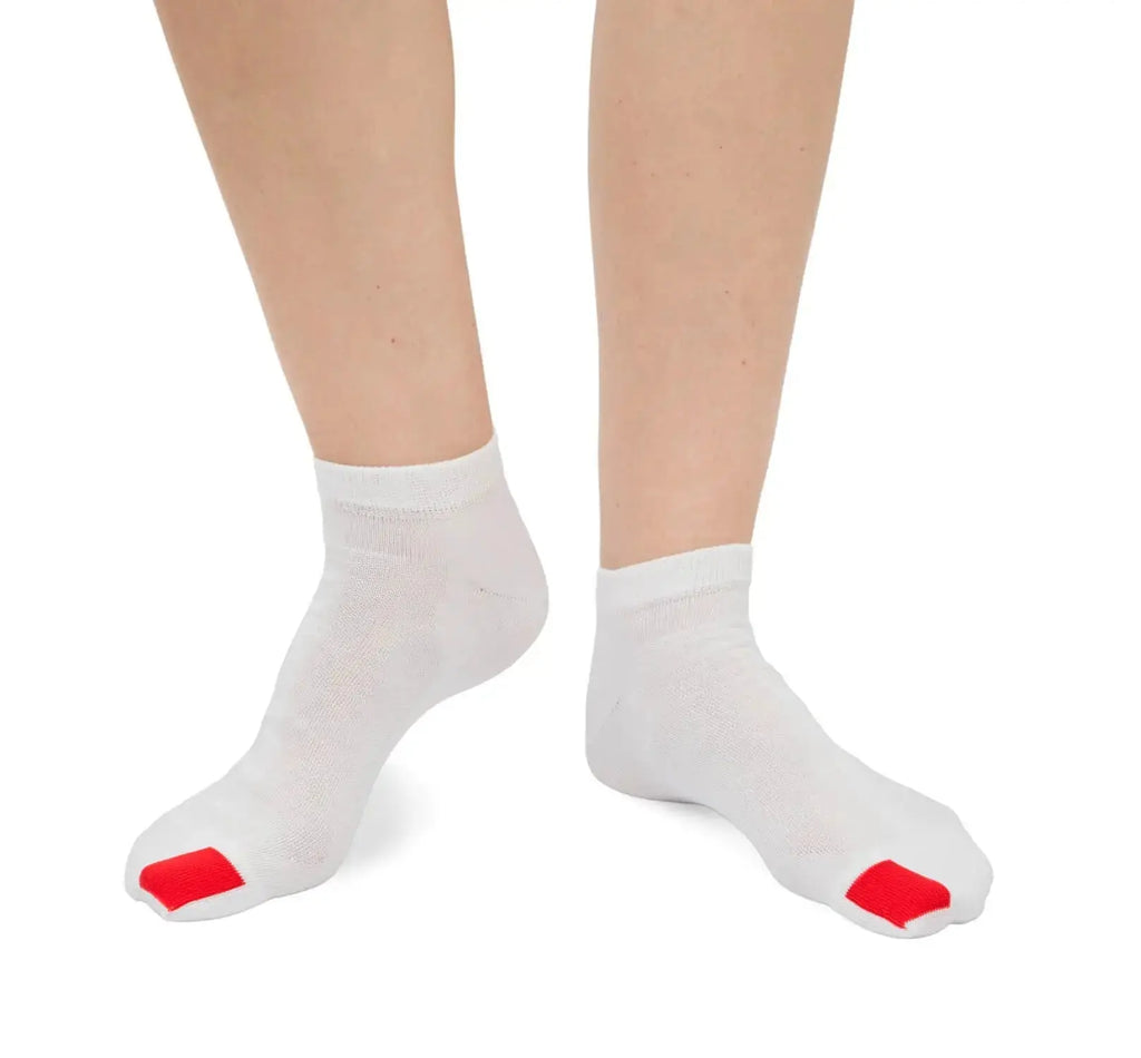 Plus12 - Zapatillas White Cotton - Calcetines respetuosos tobilleros