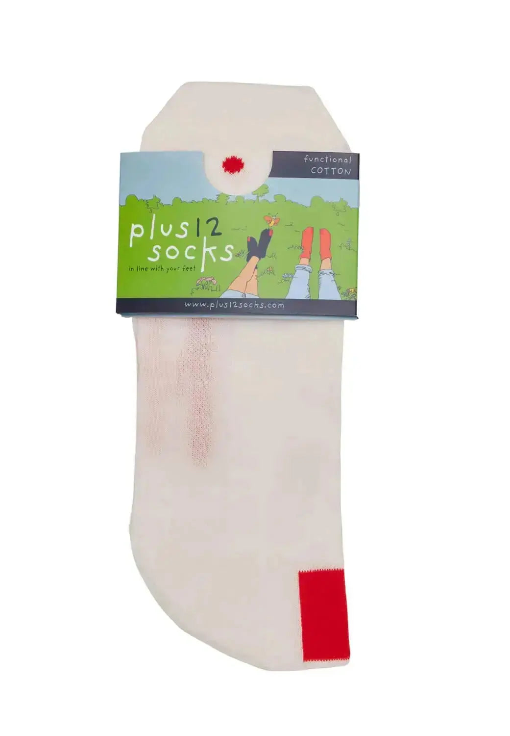 Plus12 - Baskets en coton blanc - Chaussettes respectueuses mi-hautes
