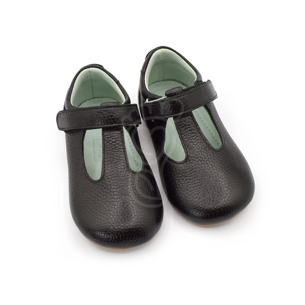 Poco Nido - Chaussures Mighty Black - T Bar - Merceditas barefoot pour écoliers
