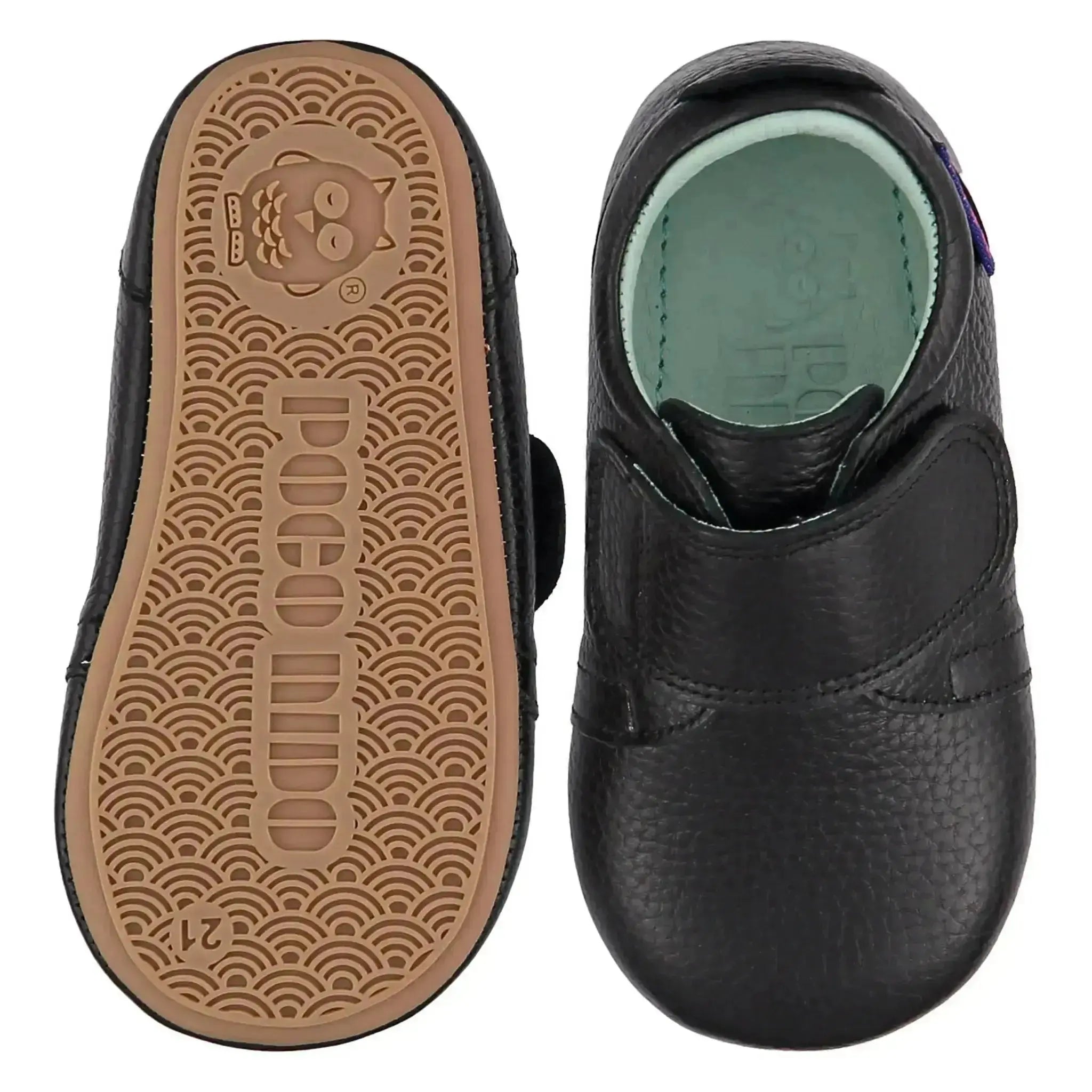 Poco Nido - Chaussures Puissantes Noires - Chaussure d'école Barefoot - Noir