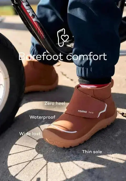 Reima - Hyppii Cinnamon Brown - Botines barefoot impermeables infantiles marrón