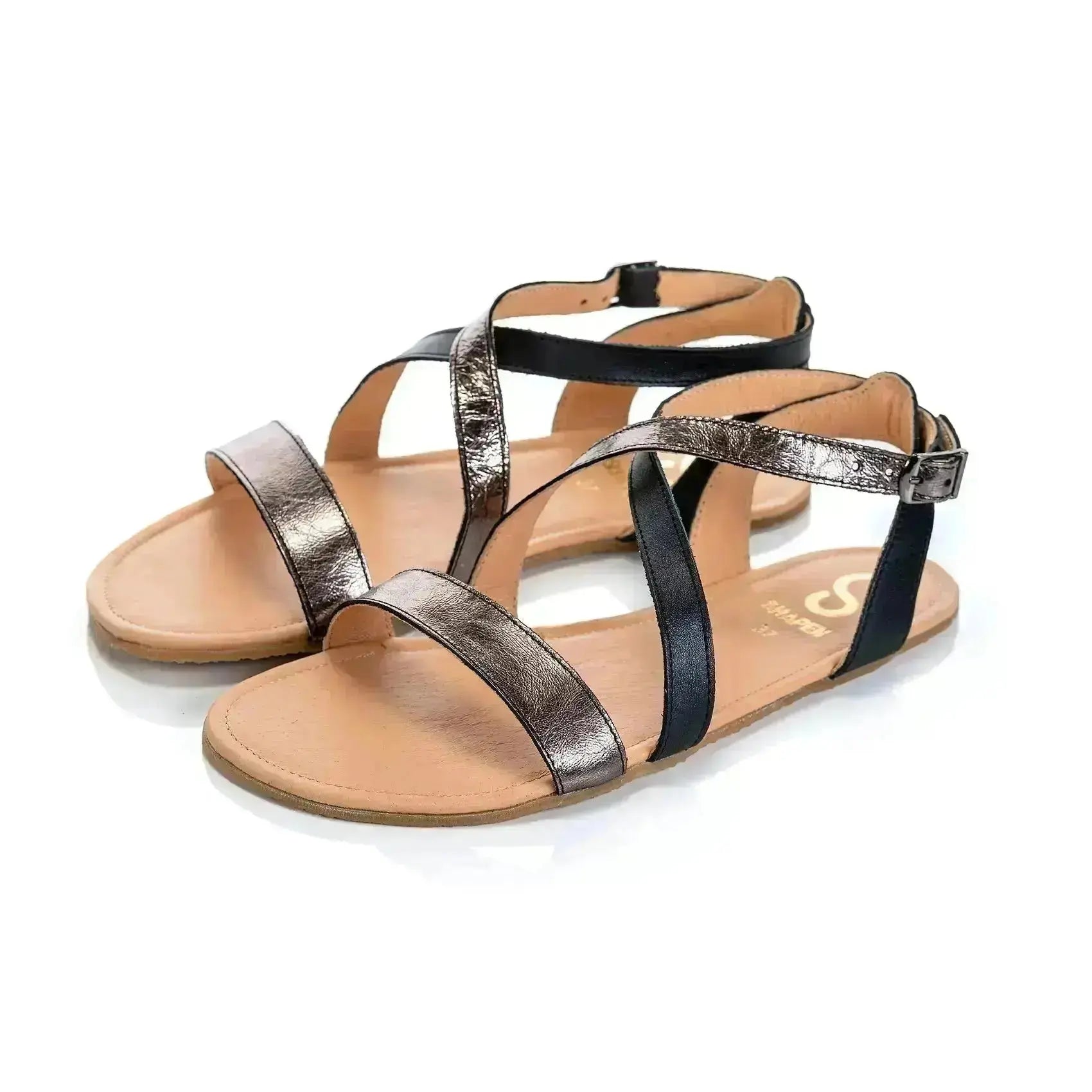 Shapen - Calla Black - Sandalias barefoot negras para mujer