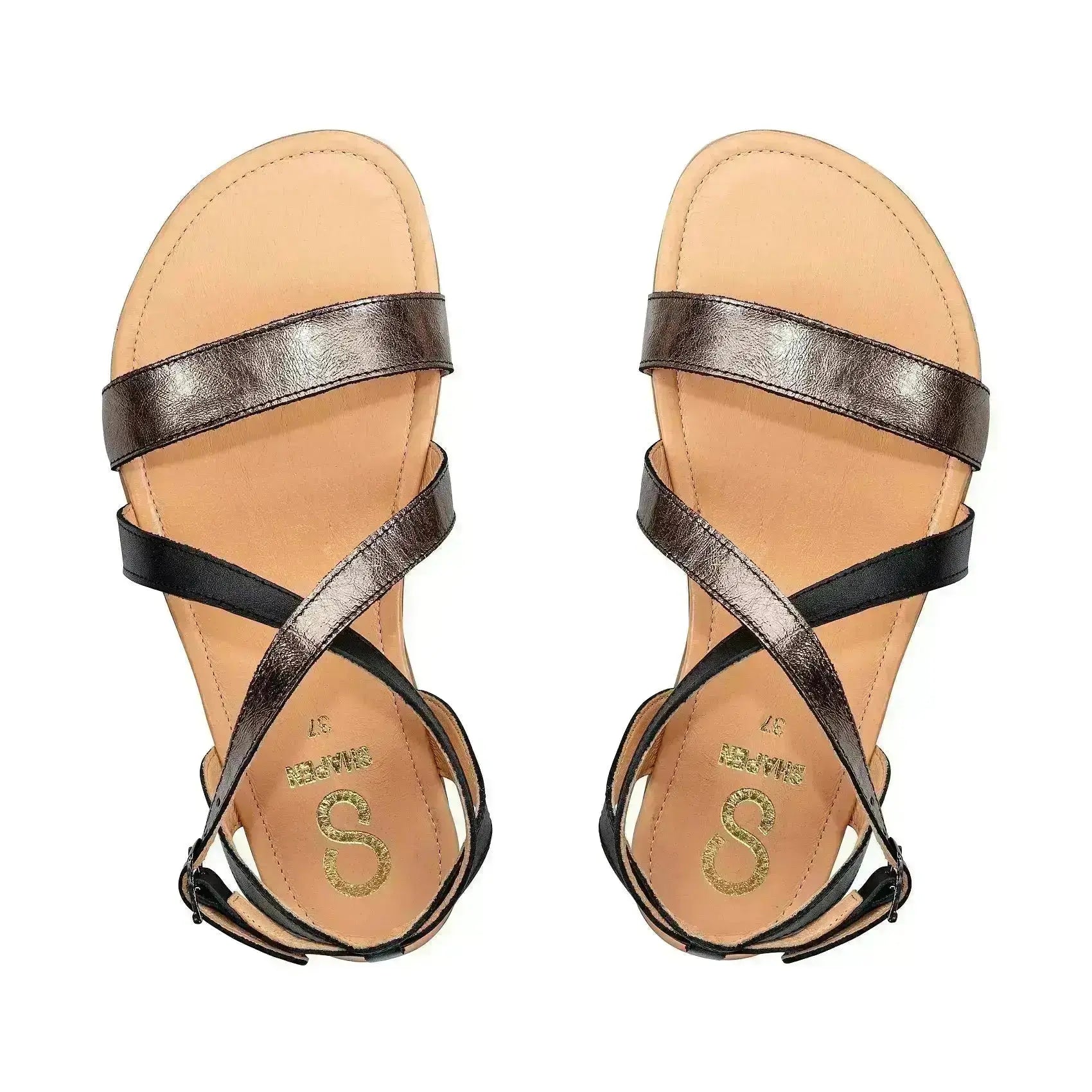 Shapen - Calla Black - Sandalias barefoot negras para mujer