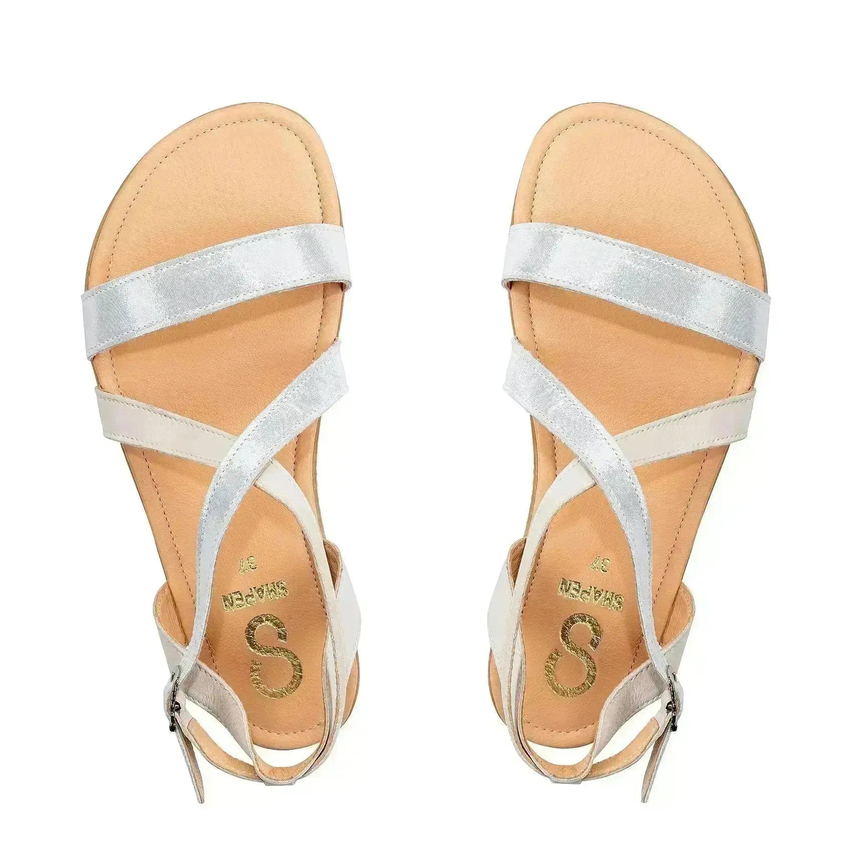 Shapen - Calla White - Sandalias barefoot blancas para mujer