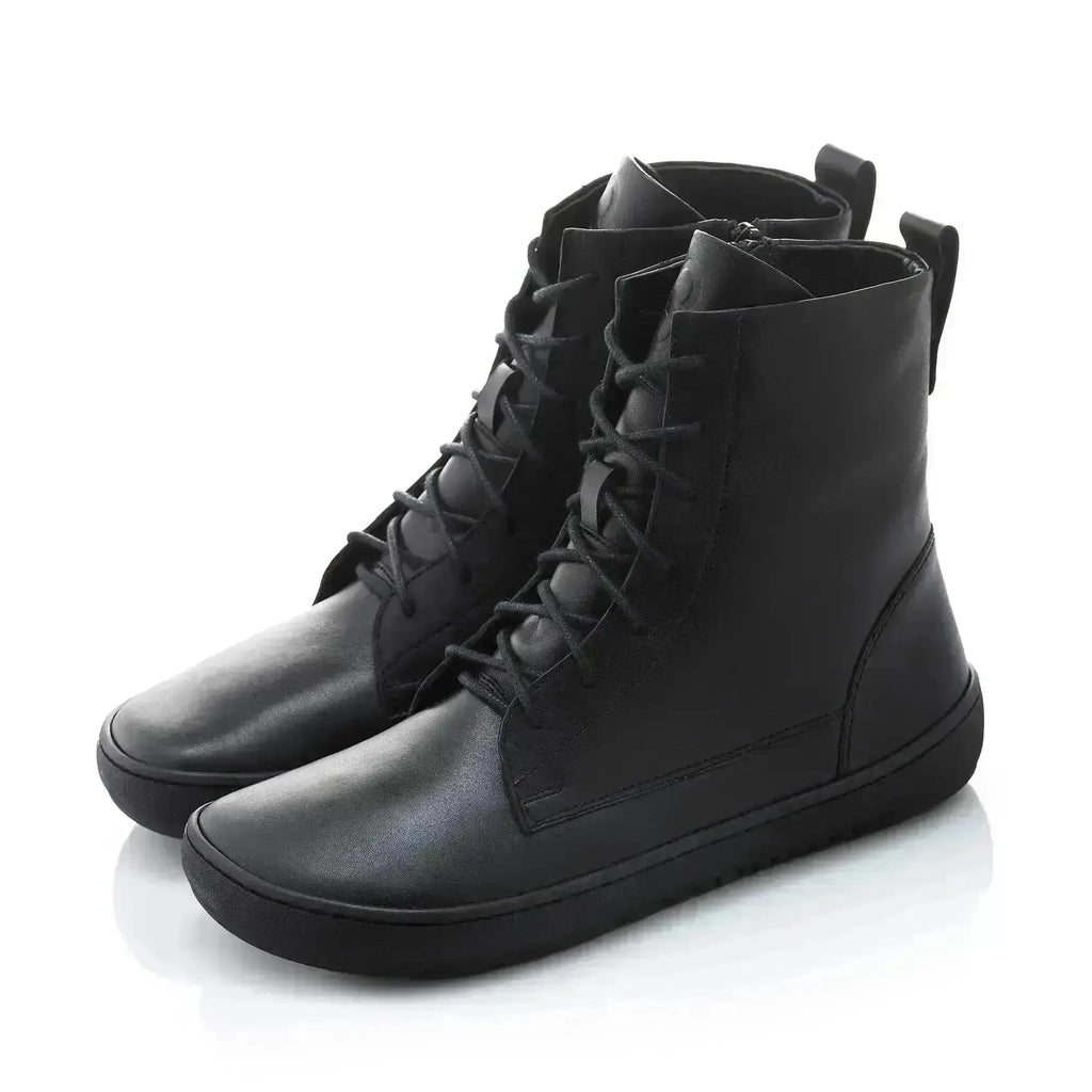 Shapen - Cozy 2.0 Black Smooth Leather - Botas barefoot de invierno