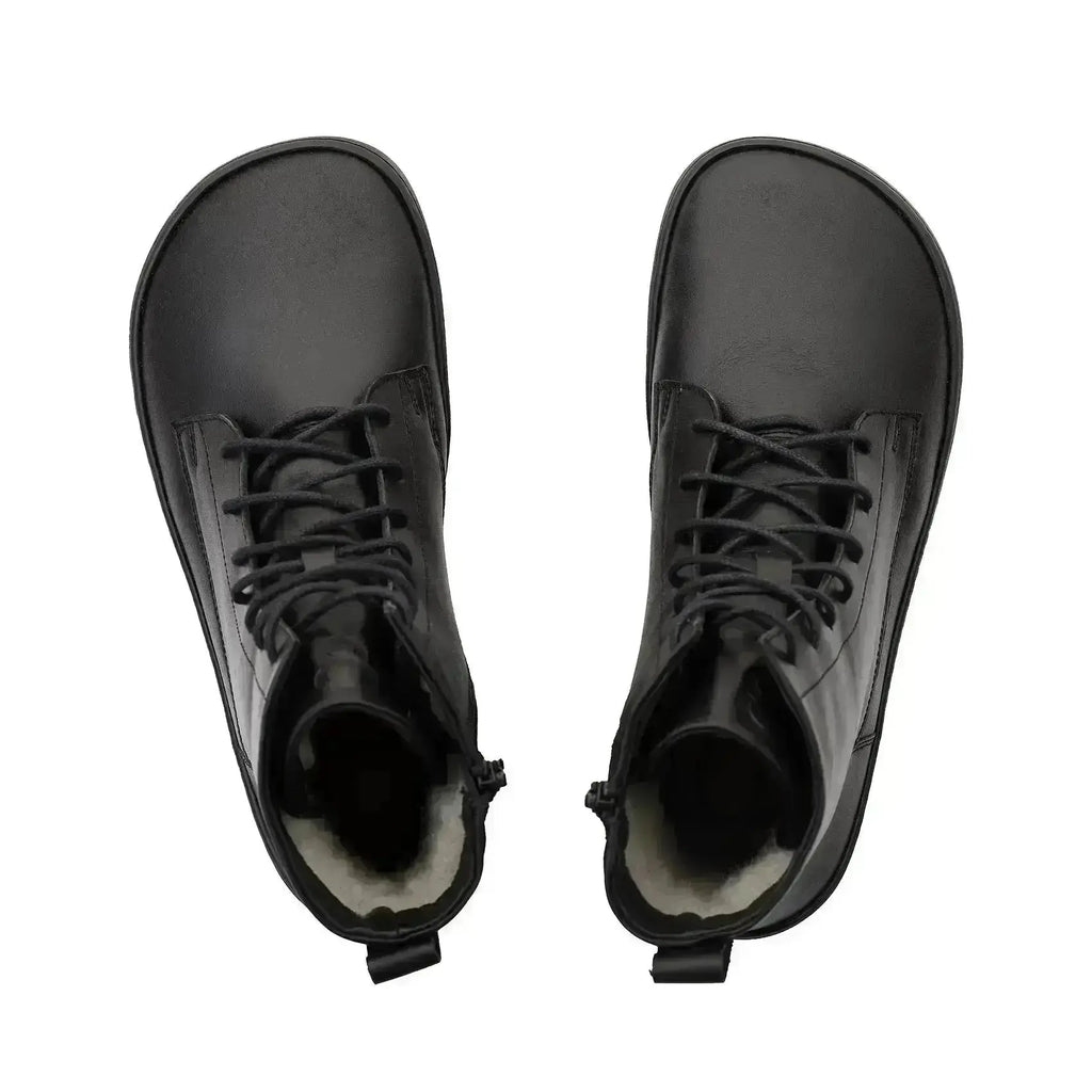 Shapen - Cozy 2.0 Black Smooth Leather - Botas barefoot de invierno