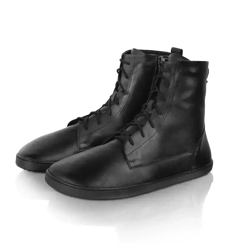 Shapen - Cozy 2.0 Black Smooth Leather - Botas barefoot de invierno