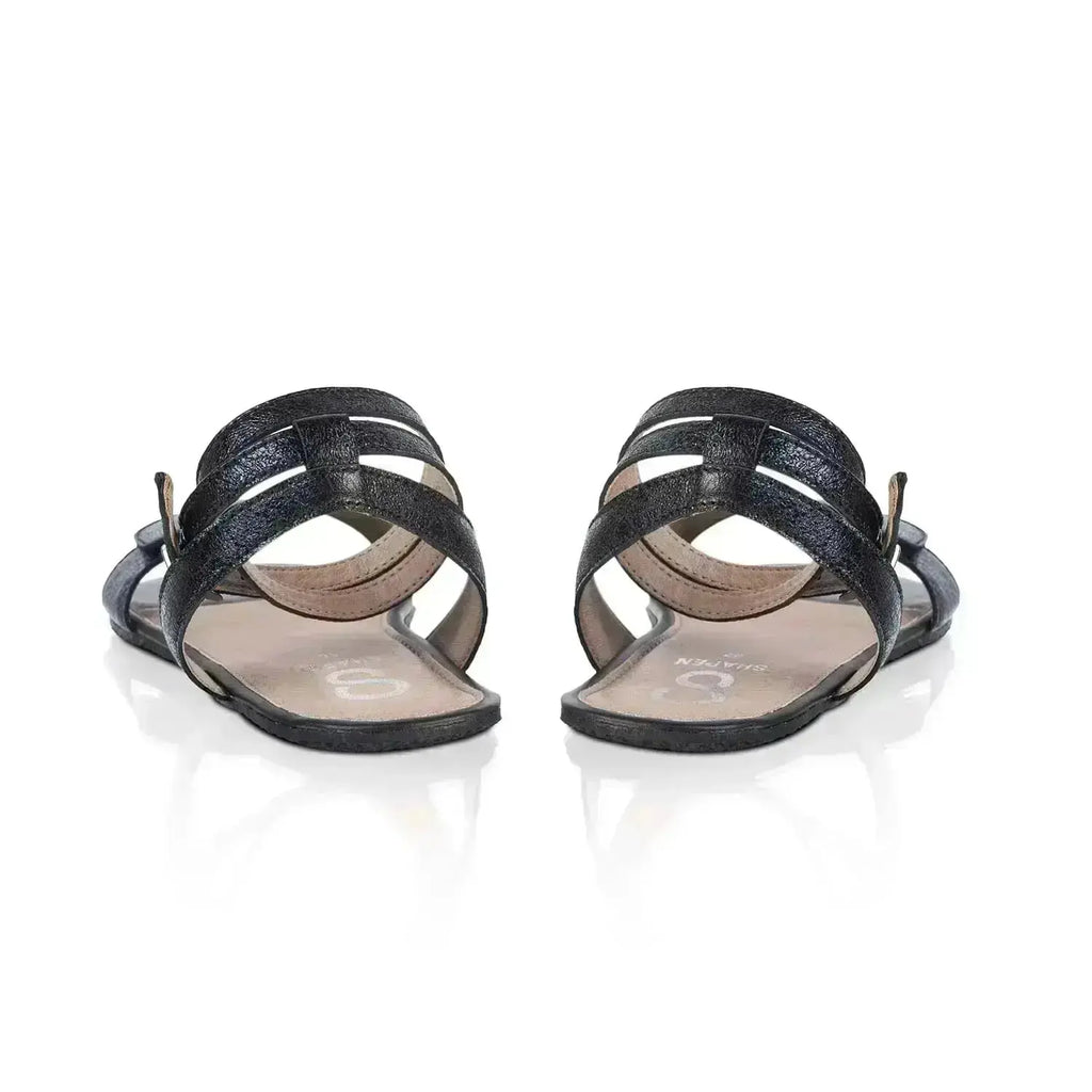 Shapen - Daisy 2.0 Black Crackle - Sandalias barefoot negras para mujer