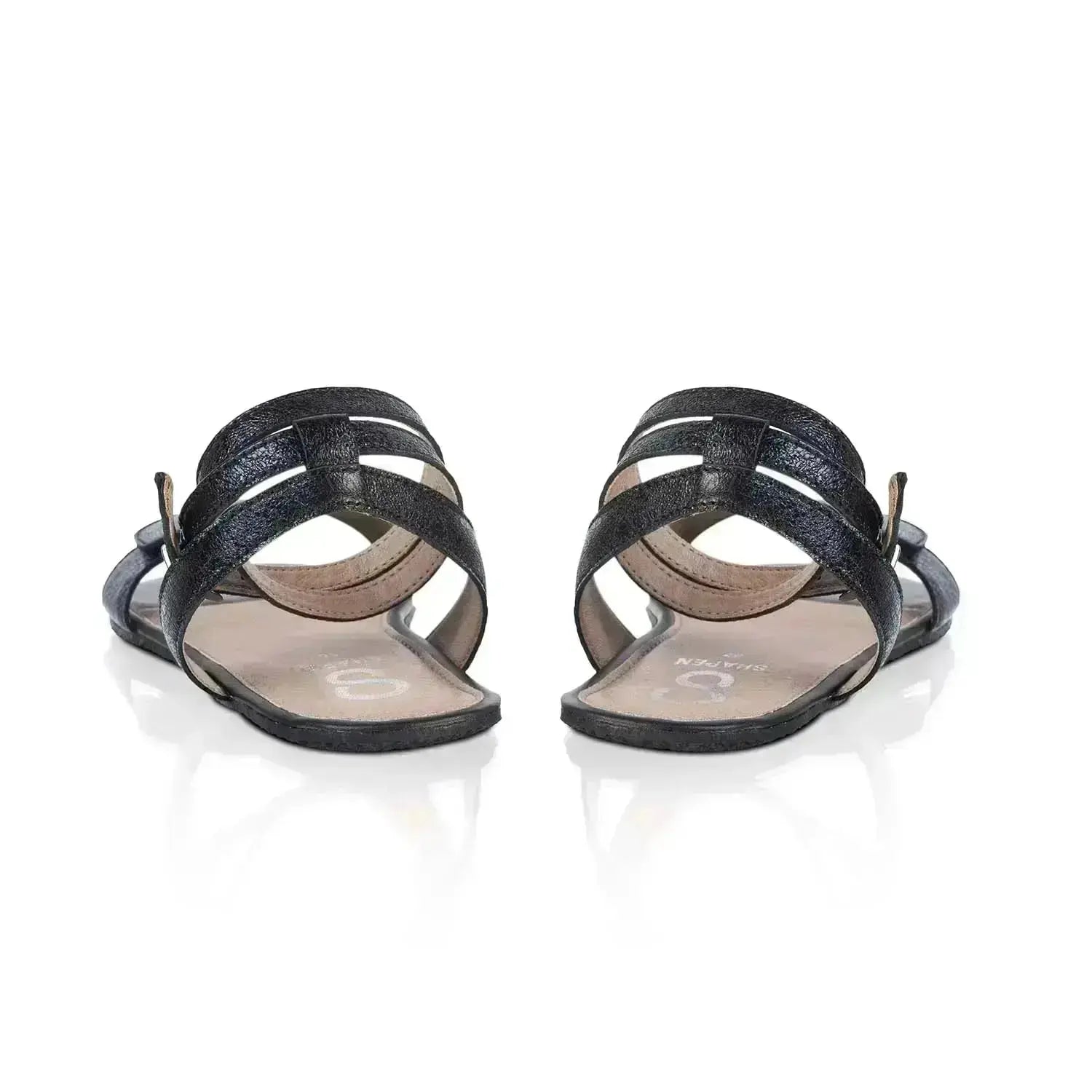 Shapen - Daisy 2.0 Black Crackle - Sandalias barefoot negras para mujer