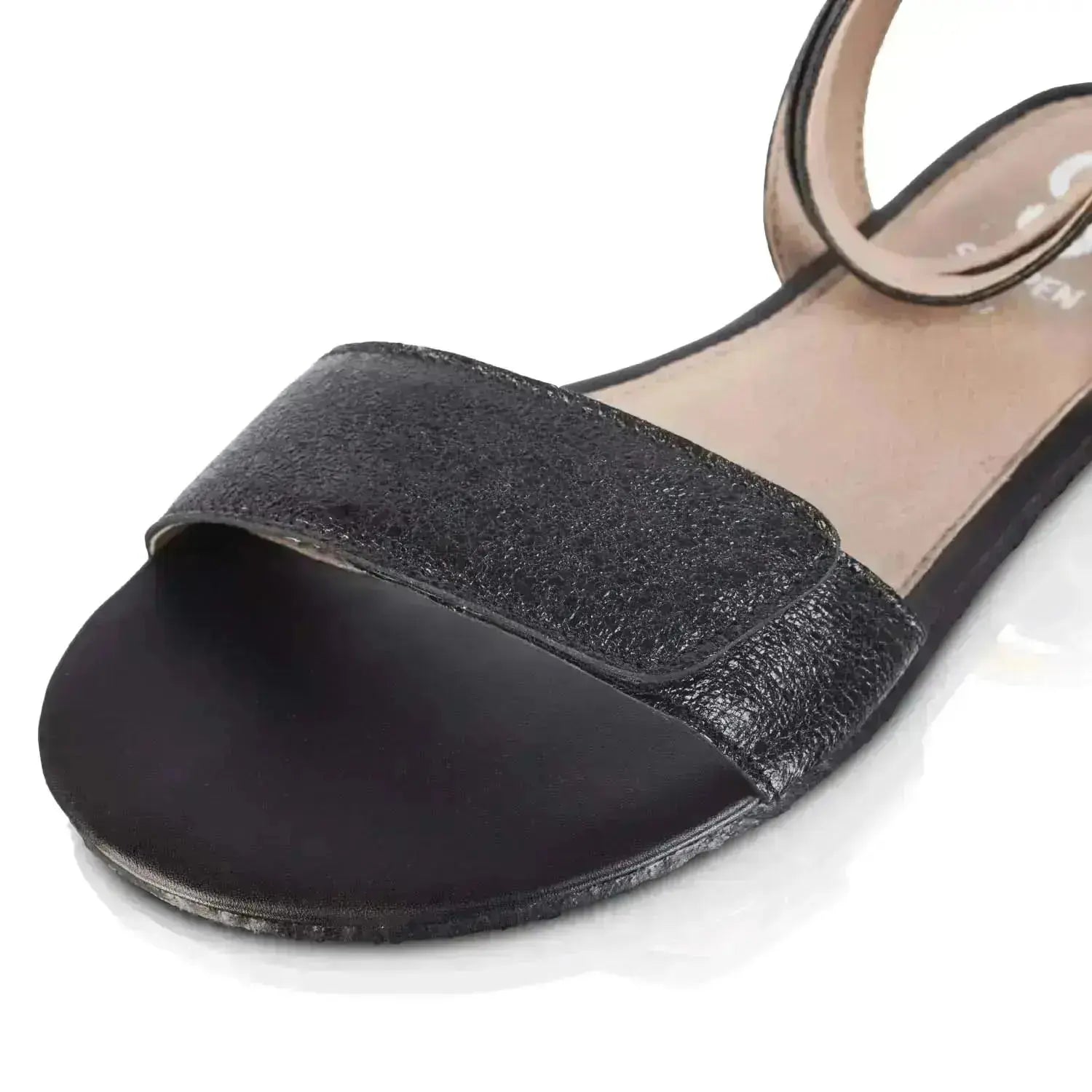 Shapen - Daisy 2.0 Black Crackle - Sandalias barefoot negras para mujer