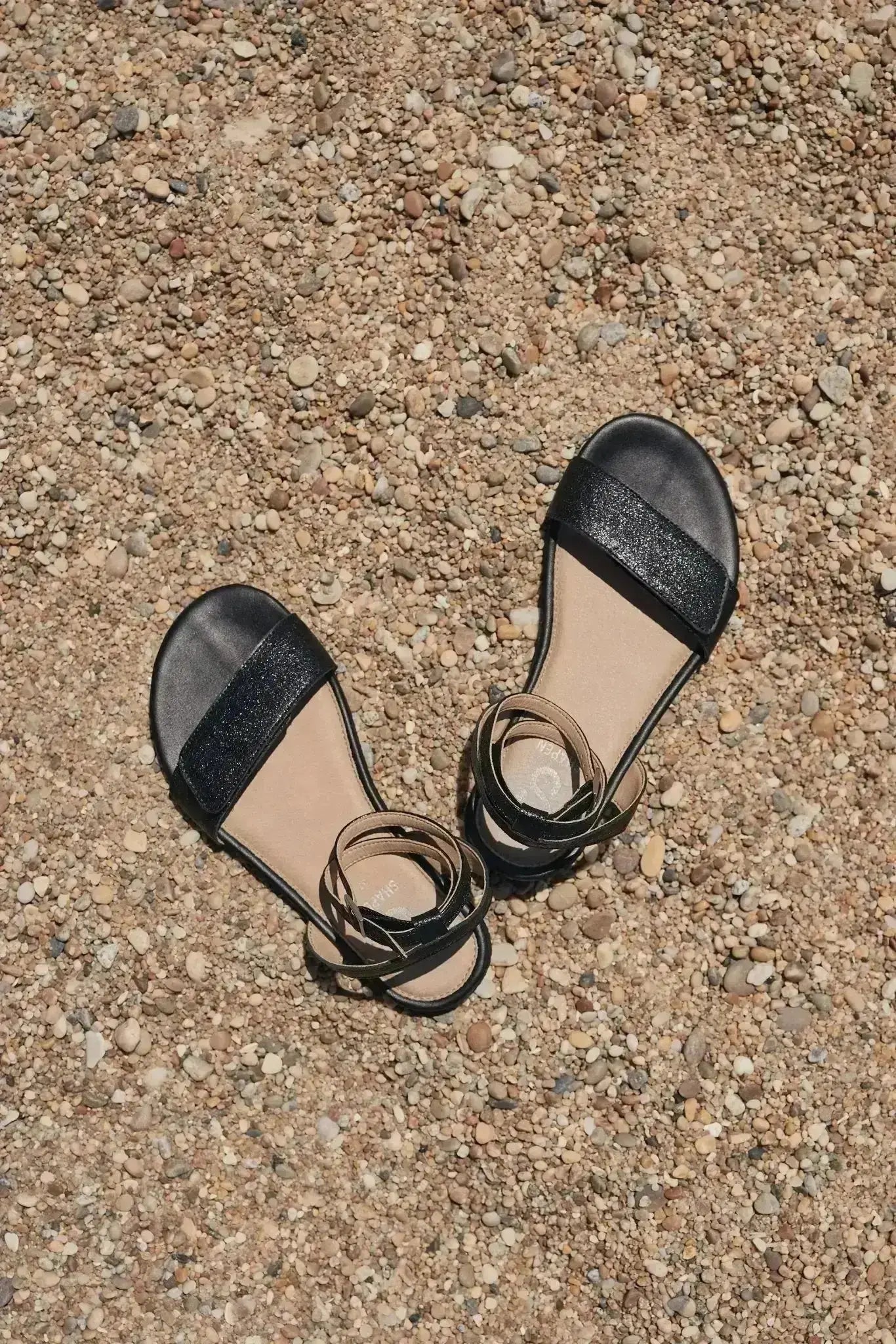 Shapen - Daisy 2.0 Black Crackle - Sandalias barefoot negras para mujer