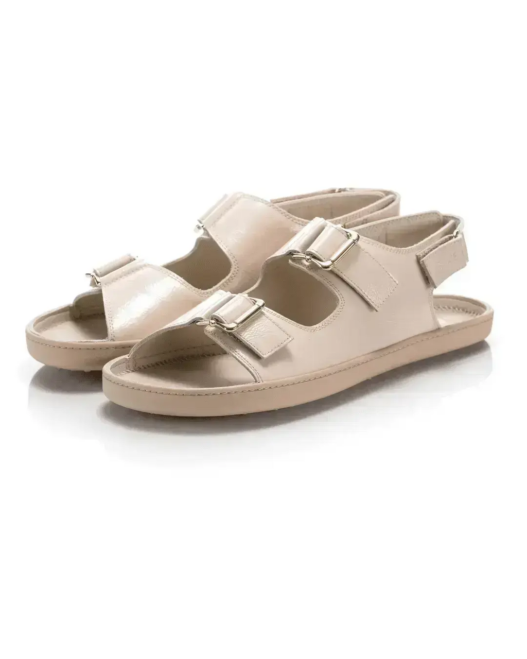 Shapen Dazzle Beige - Sandalias barefoot de hebillas para mujer