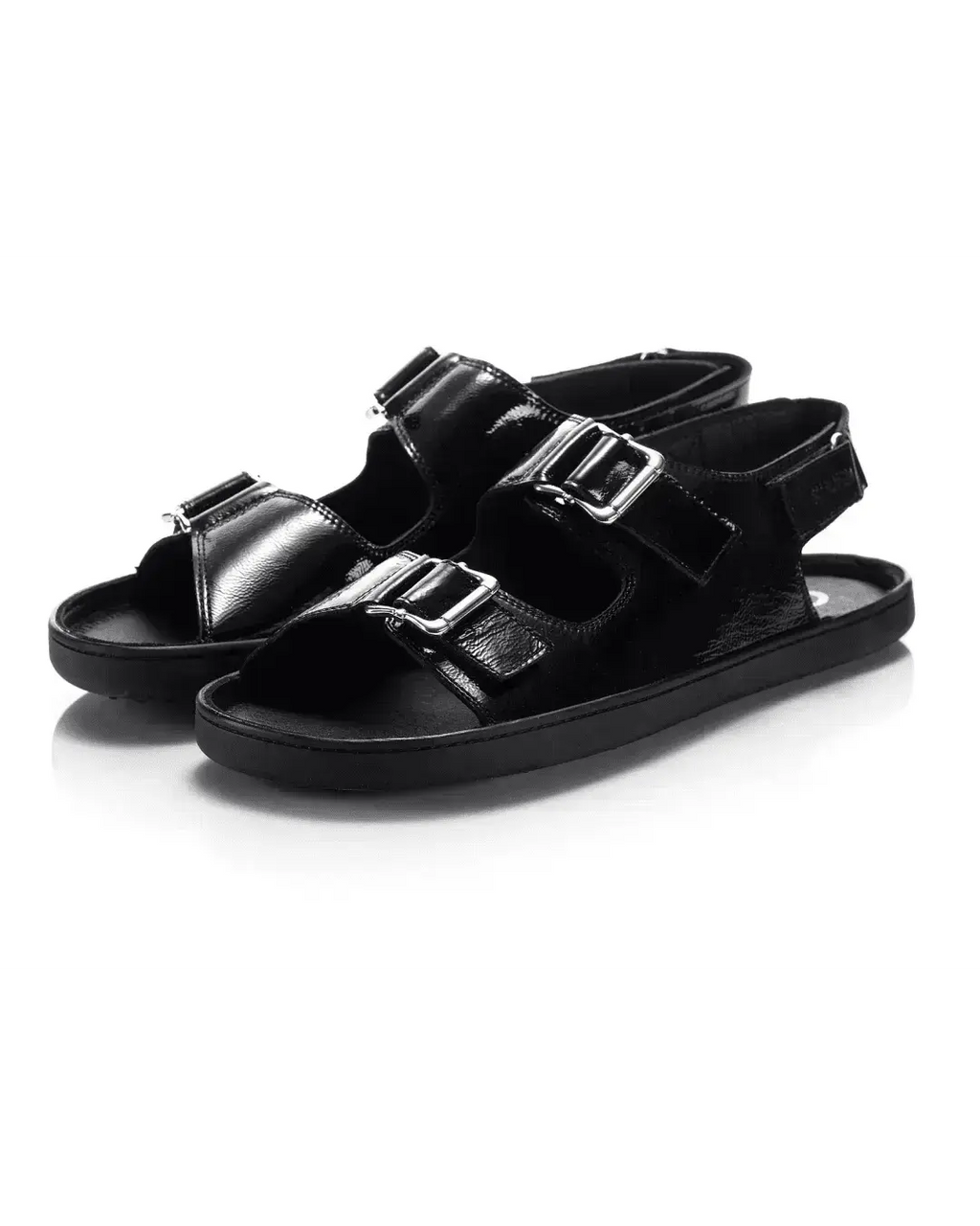Shapen Dazzle Black - Sandalias barefoot de hebillas negras para mujer