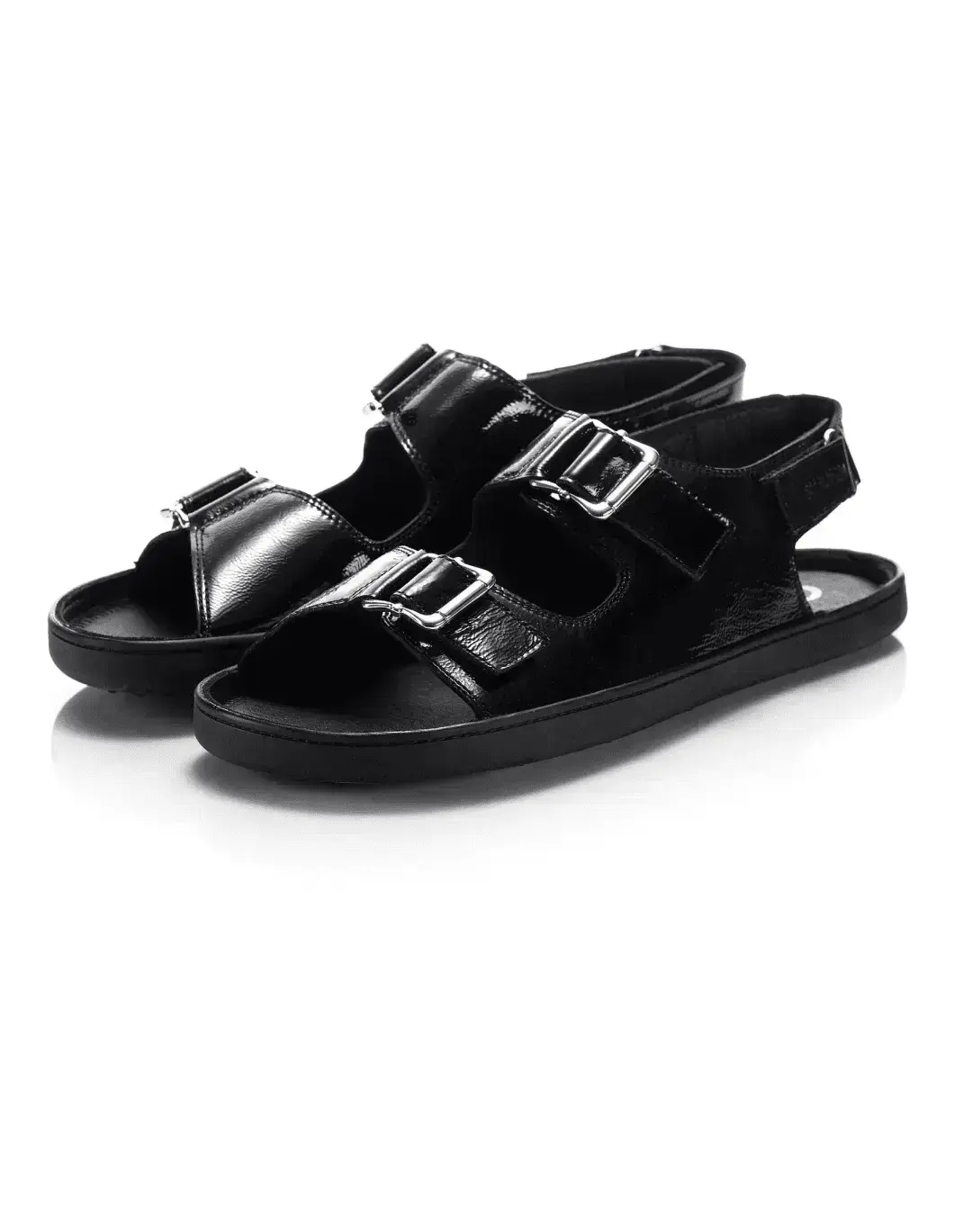 Shapen Dazzle Black - Sandalias barefoot de hebillas negras para mujer