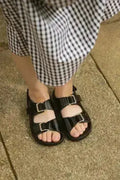 Shapen Dazzle Black - Sandalias barefoot de hebillas negras para mujer