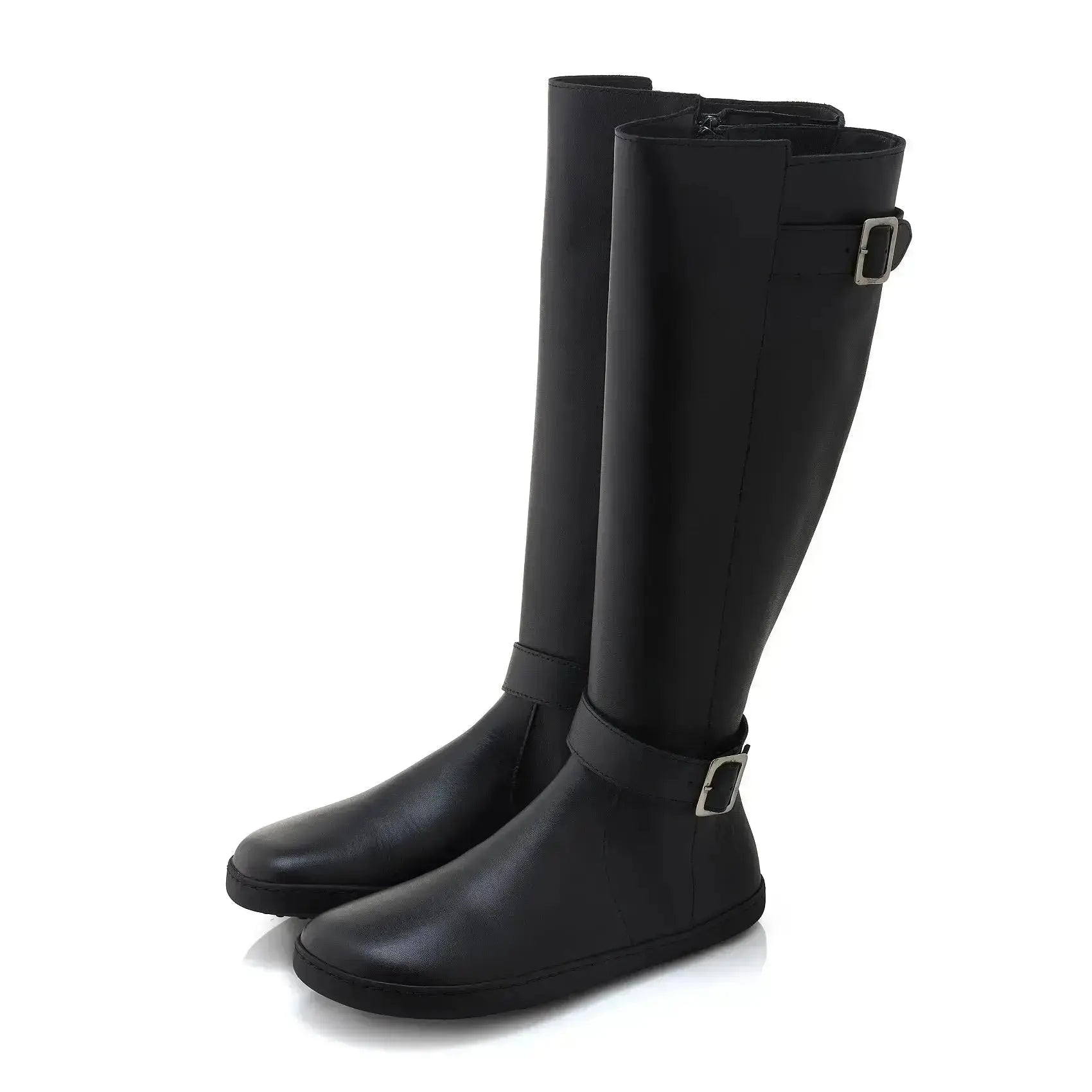 Shapen - Glam Knee Black Leather - Botas altas barefoot