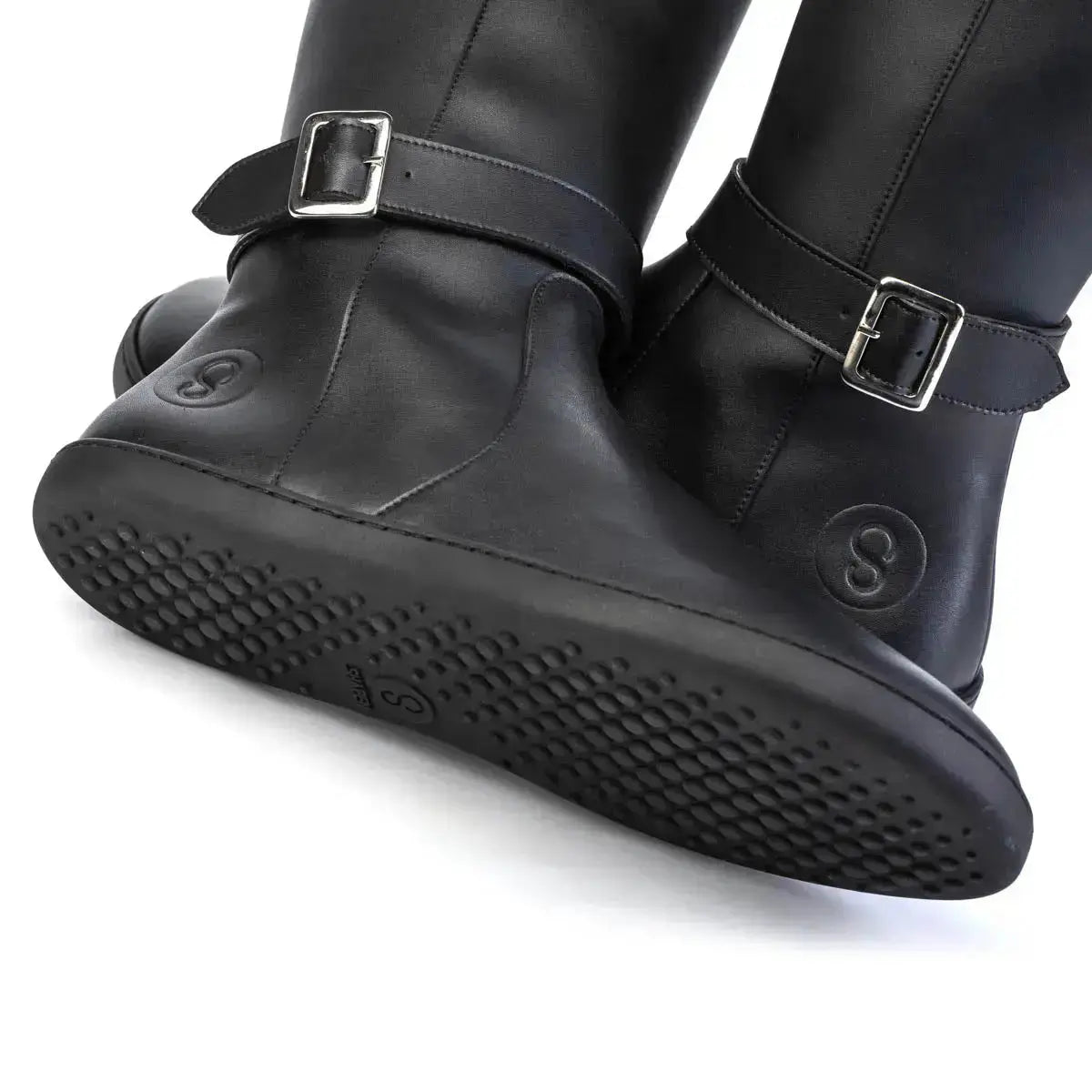Shapen - Glam Knee Black Leather - Botas altas barefoot