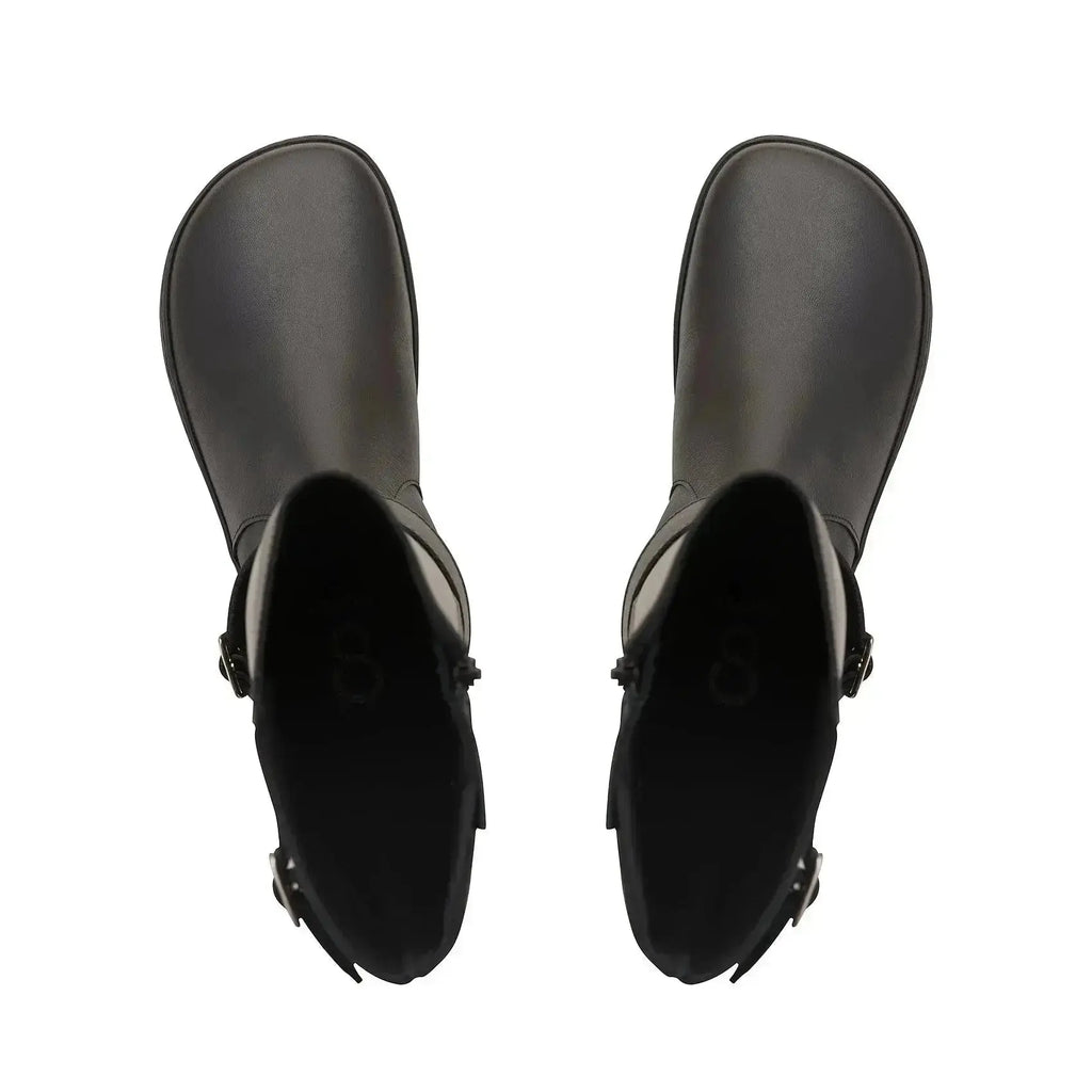Shapen - Glam Knee Black Leather Vegan - Botas altas barefoot