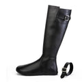 Shapen - Glam Knee Black Leather Vegan - Botas altas barefoot