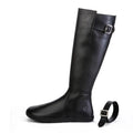 Shapen - Glam Knee Black Leather Vegan - Bottes hautes barefoot