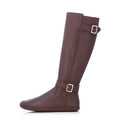 Shapen - Glam Knee Brown Leather Vegan - Bottes hautes barefoot