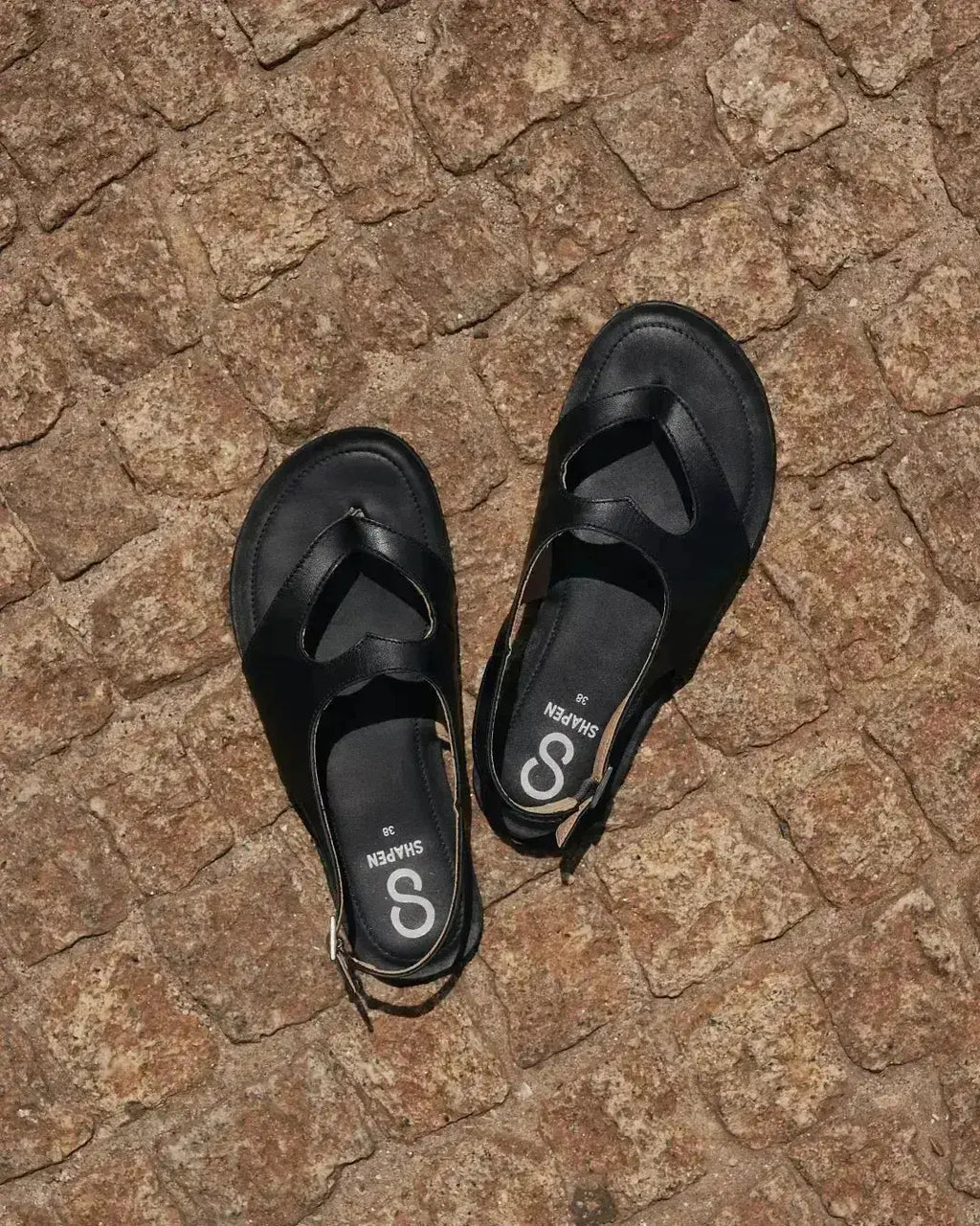 Shapen - Mai 2.0 Black - Sandalias barefoot negras para mujer
