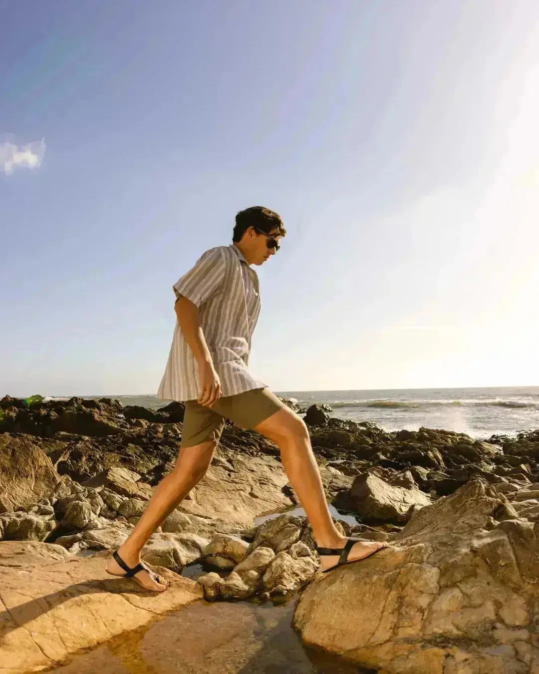 Shapen - Nomad Black & Cork - Sandalias barefoot negras