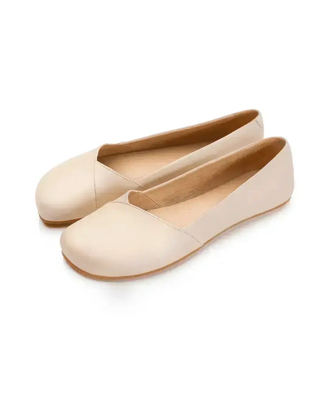 Shapen - Peony 2.0 Beige Leather - Bailarinas barefoot