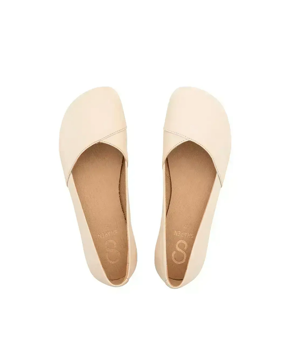 Shapen - Peony 2.0 Beige Leather - Bailarinas barefoot