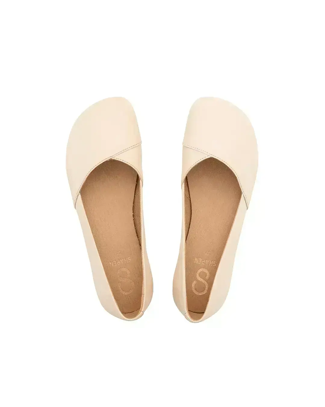 Shapen - Peony 2.0 Beige Leather - Bailarinas barefoot
