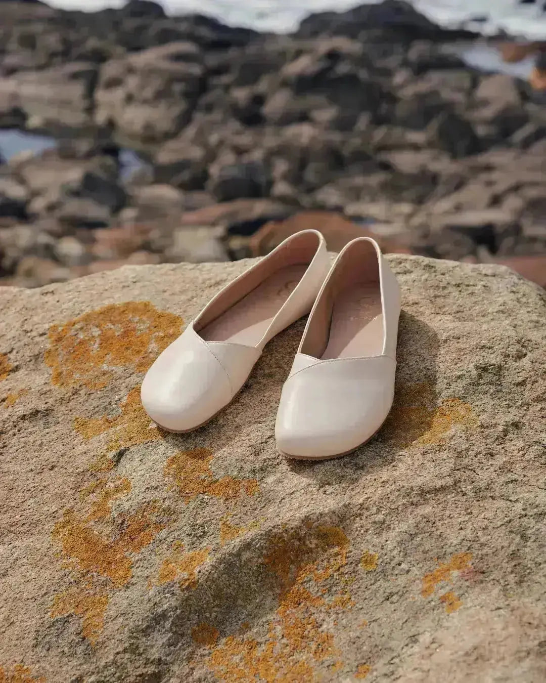 Shapen - Peony 2.0 Beige Leather - Bailarinas barefoot