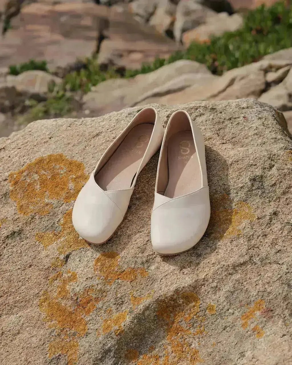 Shapen - Peony 2.0 Beige Leather - Bailarinas barefoot