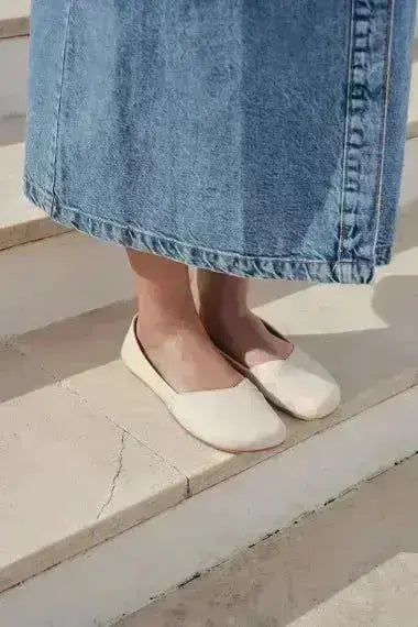 Shapen - Peony 2.0 Beige Leather - Bailarinas barefoot