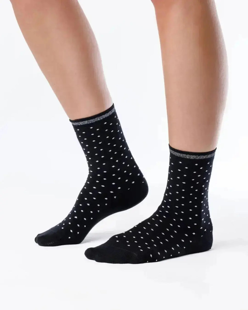 Shapen Stardust Black Lurex - chaussettes barefoot scintillantes