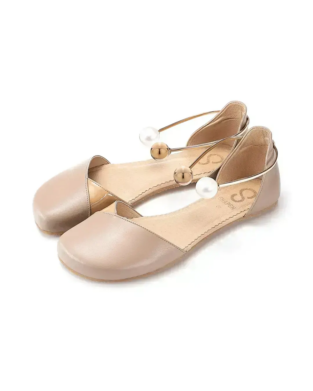 Shapen – Poppy Beige - Bailarinas abiertas barefoot para mujer