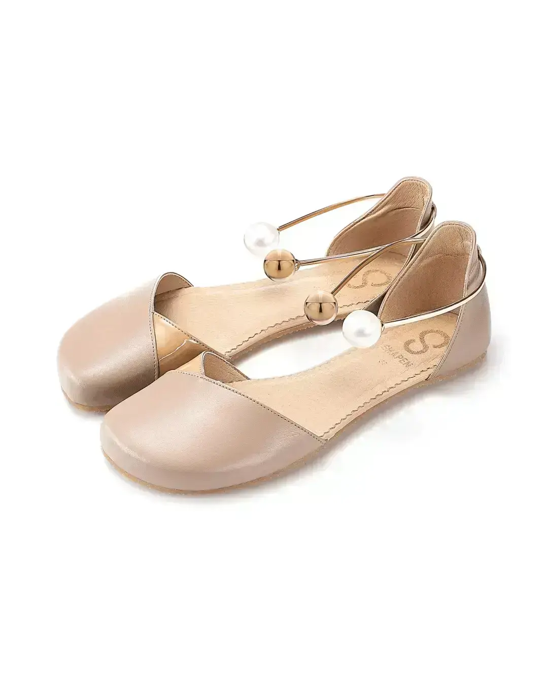 Shapen – Poppy Beige - Bailarinas abiertas barefoot para mujer
