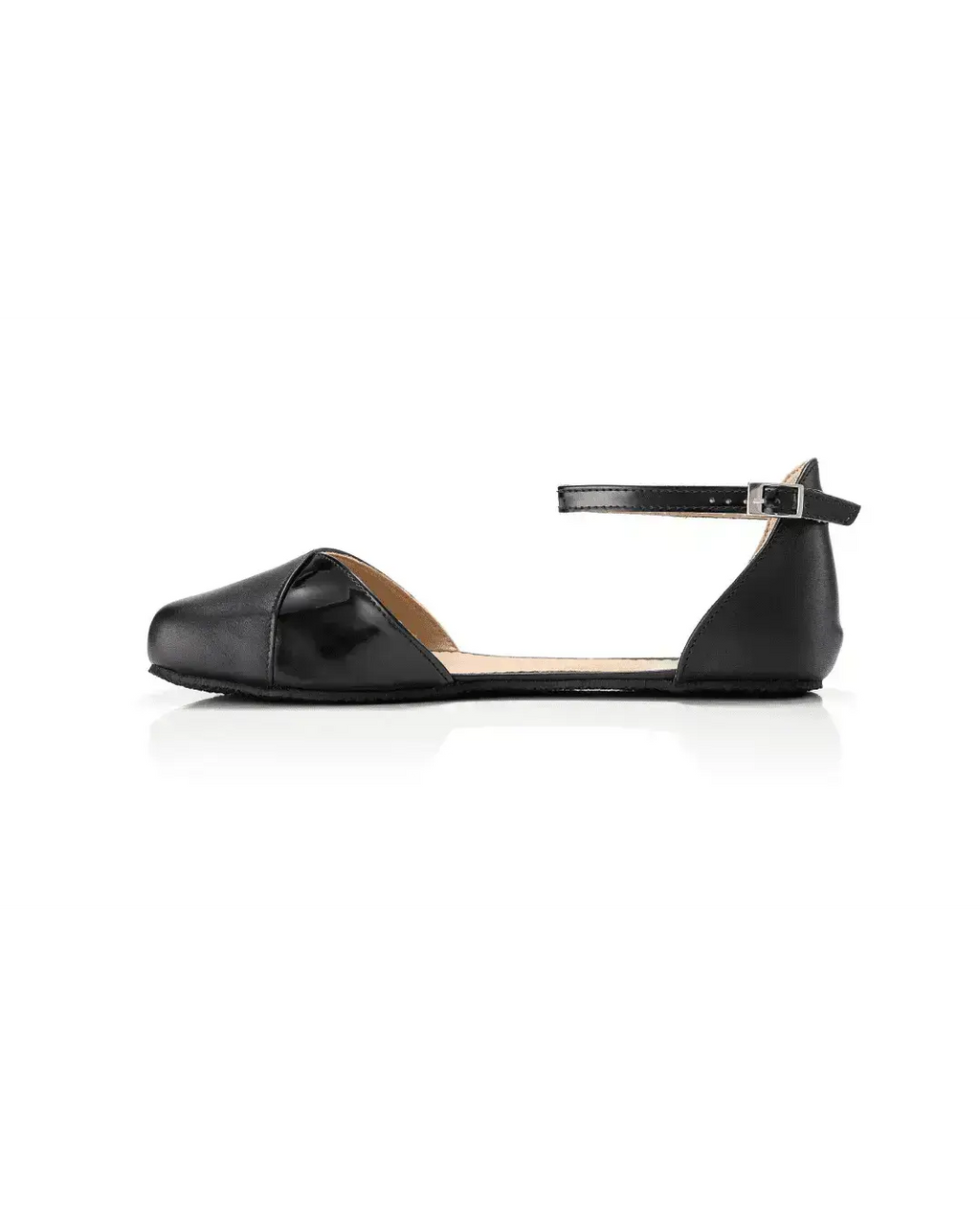 Shapen – Poppy Black - Bailarinas abiertas barefoot negras para mujer