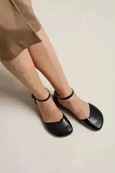 Shapen – Poppy Black - Bailarinas abiertas barefoot negras para mujer