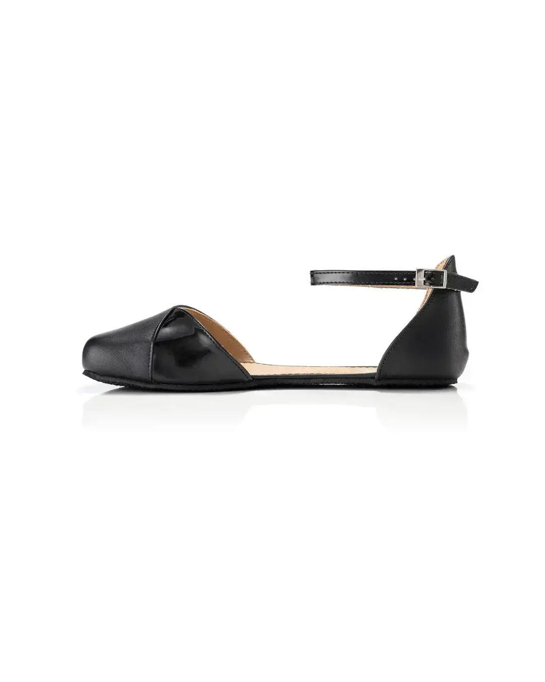 Shapen – Poppy Black Vegan - Bailarinas abiertas barefoot veganas negras para mujer