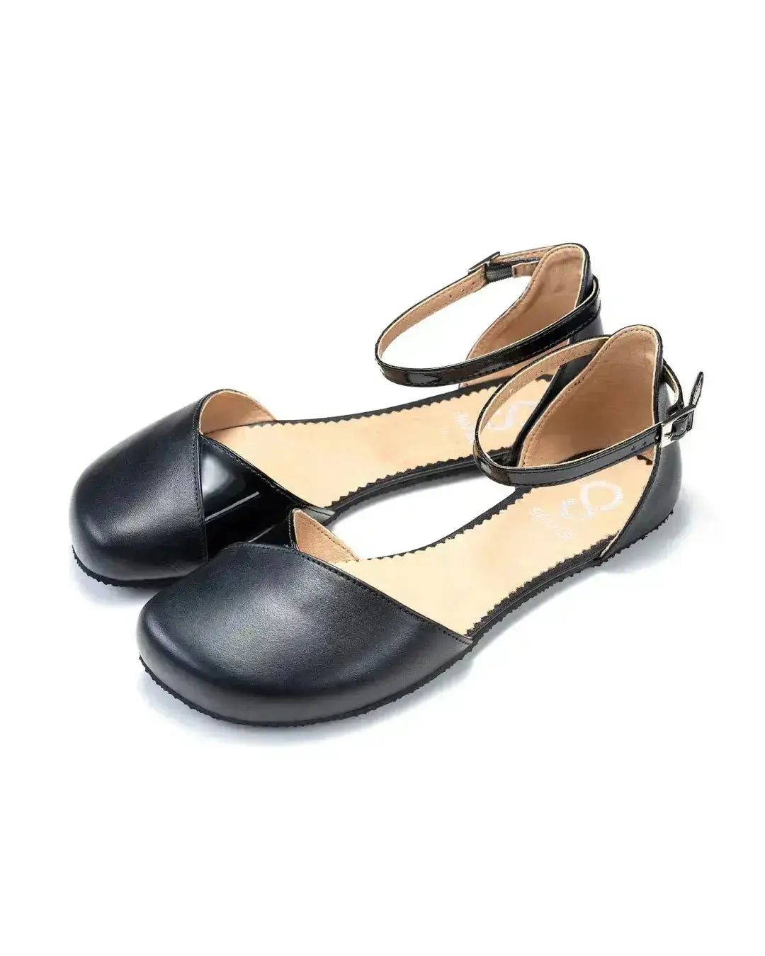 Shapen – Poppy Black Vegan - Bailarinas abiertas barefoot veganas negras para mujer