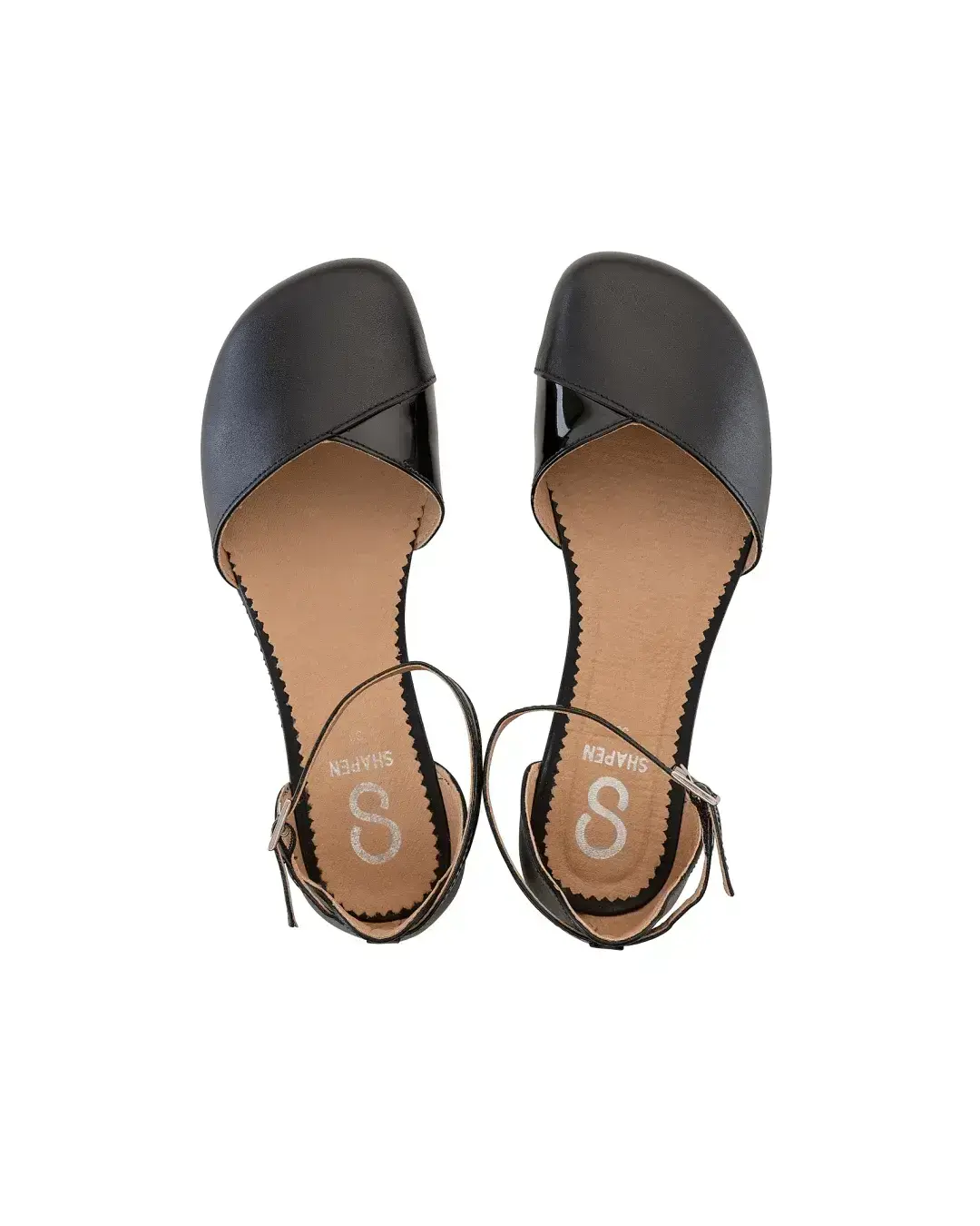 Shapen – Poppy Black Vegan - Bailarinas abiertas barefoot veganas negras para mujer