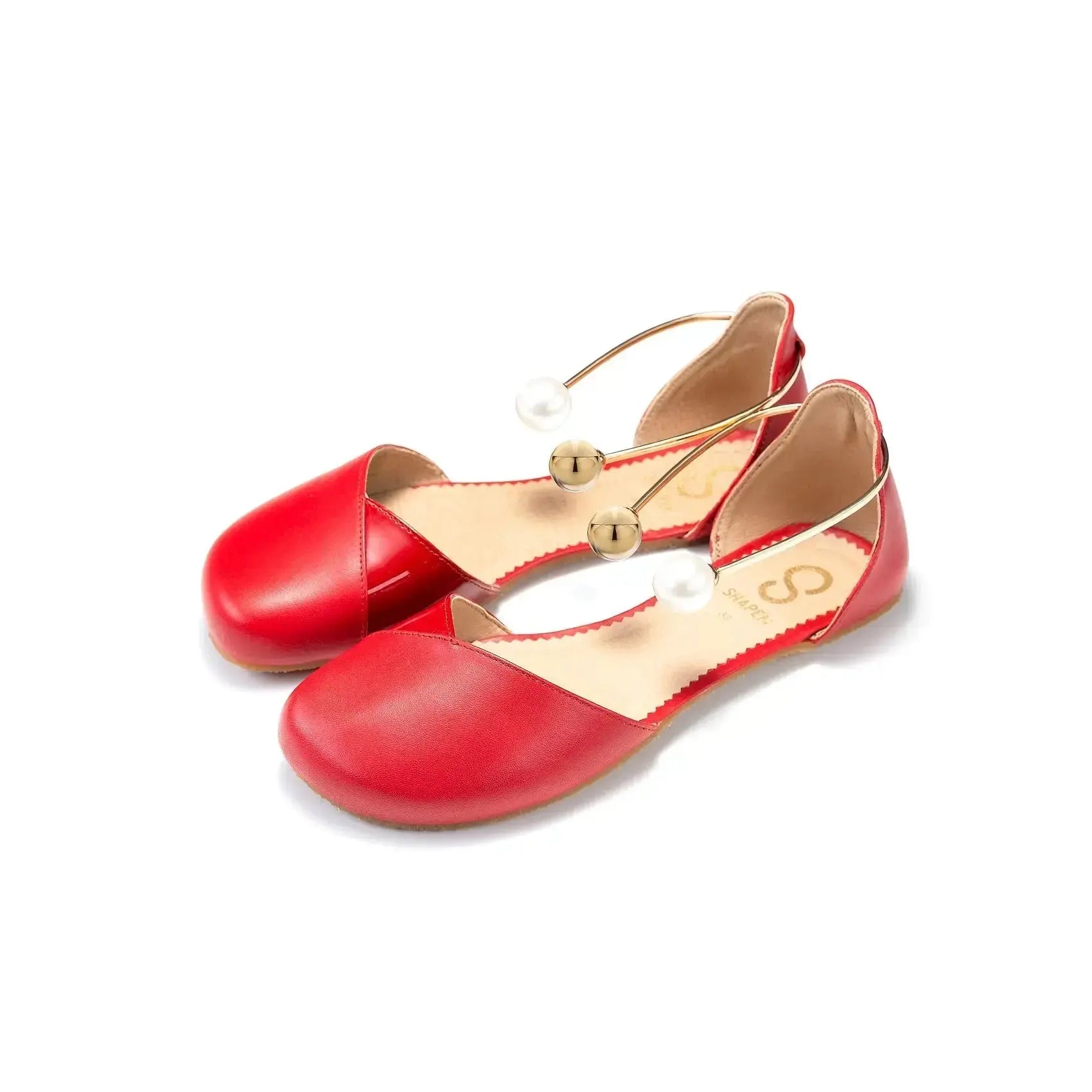 Shapen – Poppy Cherry - Bailarinas abiertas barefoot rojas para mujer