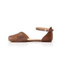 Shapen – Poppy Cognac - Bailarinas abiertas barefoot marrones para mujer